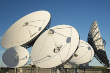 Satellite Dish./Satellite Dish Antennas With Blue Sky.
