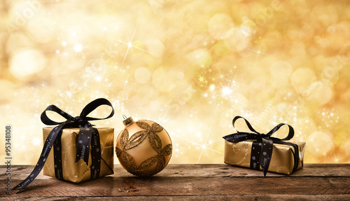 Fotografía golden Christmas background