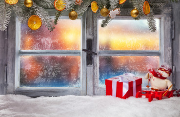 Wall Mural - Atmospheric Christmas window sill decoration