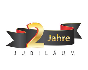 2 jahre jubiläum schwarz logo