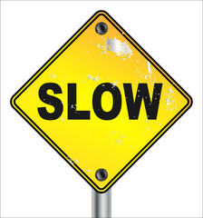 Poster - Slow Yellow Traffic Sign