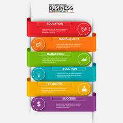 Aufkleber - Infographic paper label vector design template