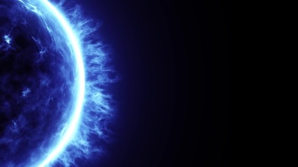Wall Mural - blue sun with space on the right side