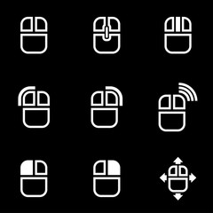 Wall Mural - vector white computer mouse icon set. computer mouse icon object, computer mouse icon picture, compu