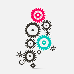 Poster - Vector Cogs - Gears Technology Icons