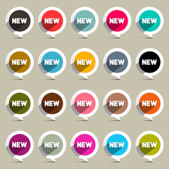 Canvas Print - New Circle Labels Set Vector