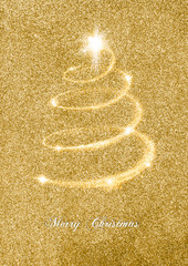 Wall Mural - elegant gold glitter christmas card