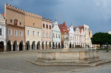 Wall Mural - The historic renaissance houses on the square in Telč, Czech Republic