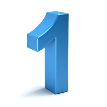 Number one color blue icon