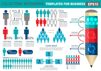 Wall Mural - Collection of infographic people  elements for