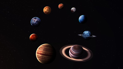  Hight quality isolated solar system planets. Elements of this image furnished by NASA