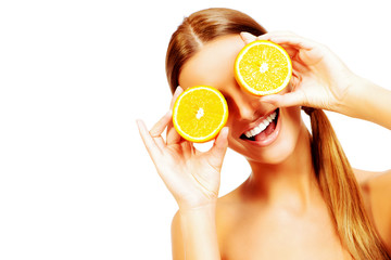 Wall Mural - funny oranges