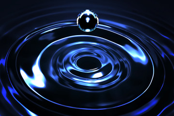 drops of liquid blue
