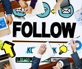 Poster - Follow Follower Following Connecting Networking Social Concept