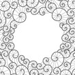 © olich15 - Zentangle style invitation card. Template wavy frame design for card. Decorative abstract element border.