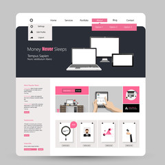 Wall Mural - website design in flat style. vector eps 10