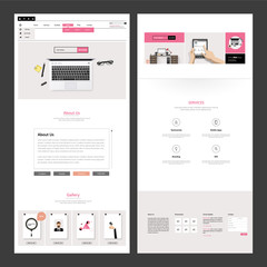 Fototapete - business one page website design template. vector design.