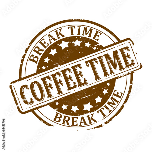 Download Scratched round brown stamped - coffee time - break time ...
