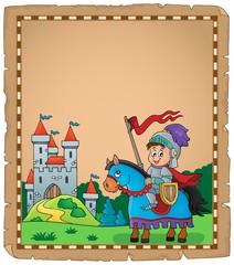 Wall Mural - Parchment with knight on horse theme 2