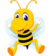 cute Bee cartoon flying of illustration
