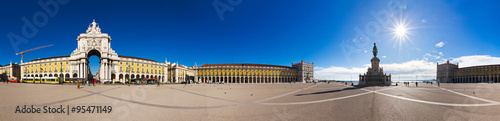 Plakat 360 panorama placu Commerce w Lizbonie