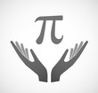 © jpgon - Two vector hands offering the number pi symbol