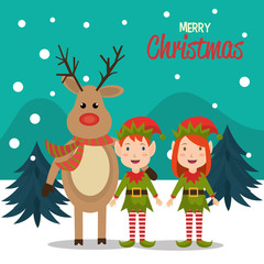 Poster - Merry christmas colorful card design