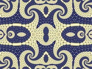 Symmetrical Textured Background with Spirals. Gray and blue pale