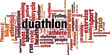 Duathlon word cloud concept. Vector illustration