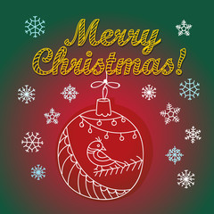 Poster - Christmas greeting card with bauble