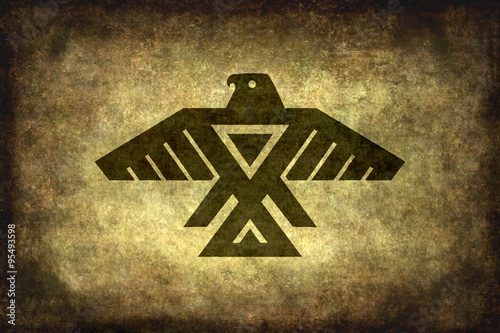 Fotografía The Native American Thunderbird, textured illustration