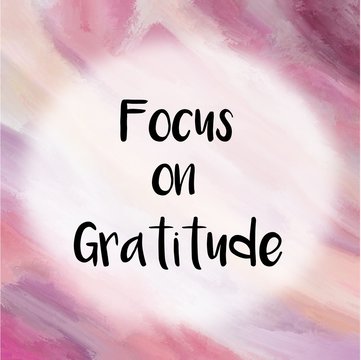 Wall Mural -  - Focus on gratitude message over purple painted background