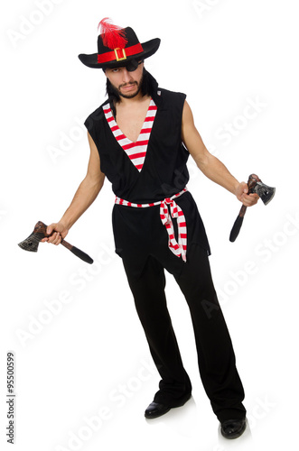 Man pirate isolated on the white background Tableau sur Toile