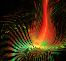 Abstract Fractal Red And Green Background