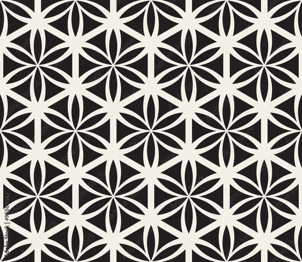 Vector Seamless Black and White Flower of Life Sacred Geometry Circle Pattern Stock Vector | Adobe Stock vector-seamless-black-and-white-flower-of-life-sacred-geometry-circle-pattern-stock-vector-adobe-stock