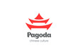Pagoda Logo design vector template. Chinese Japanese logotype
