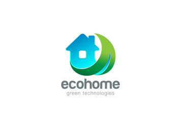 Poster - Eco House Logo design vector template. Living Nature Logotype