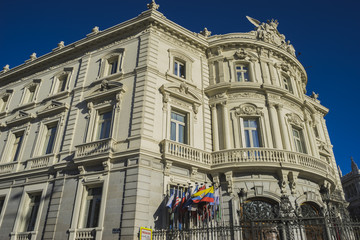 linares facade of the palace in the capital of Spain, Madrid