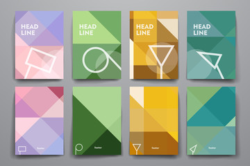 Set of brochure, poster design templates in abstract style