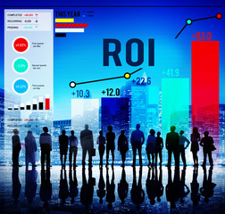 Canvas Print - Roi Return On Investment Analysis Finance Concept