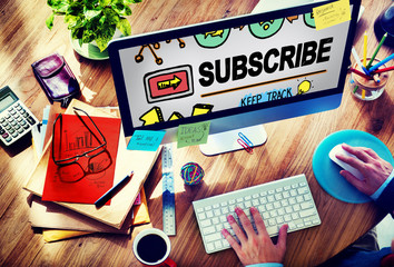 Poster - Subscribe Follow Registration Support Media Concept