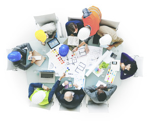 Poster - Business People, Designers and Architects Working Concept