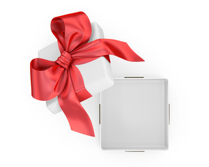 Wall Mural - Open gift box with red bow