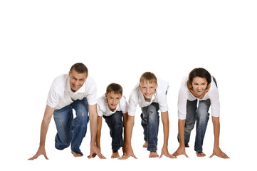 Poster - Portrait of a cheerful family 