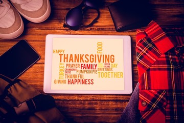 Poster - Composite image of thanksgiving words
