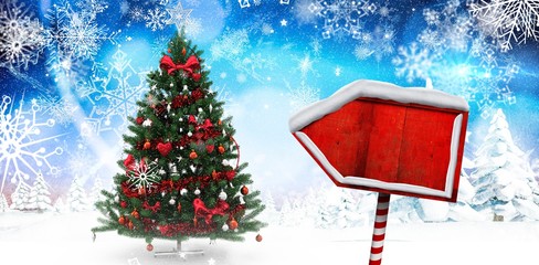 Poster - Composite image of santa sign