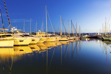 View On Boats In Port Vauban In Antibes In France