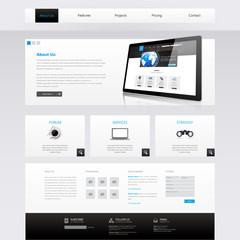 Wall Mural - modern clean business website template design, editable vector illustration.
