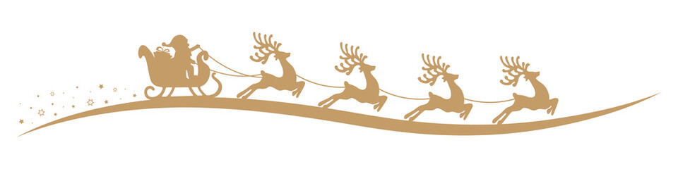 Wall Mural - santa claus reindeer sleigh isolated background