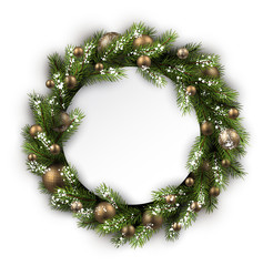 Wall Mural - Card with Christmas wreath.